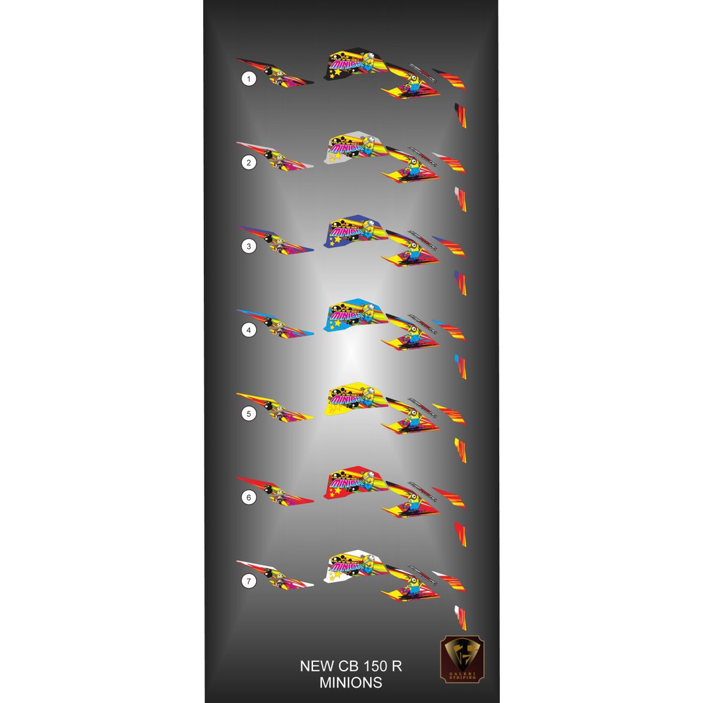 Striping cb 150 r 2016-2019 - Stiker Decal new cb150R minions