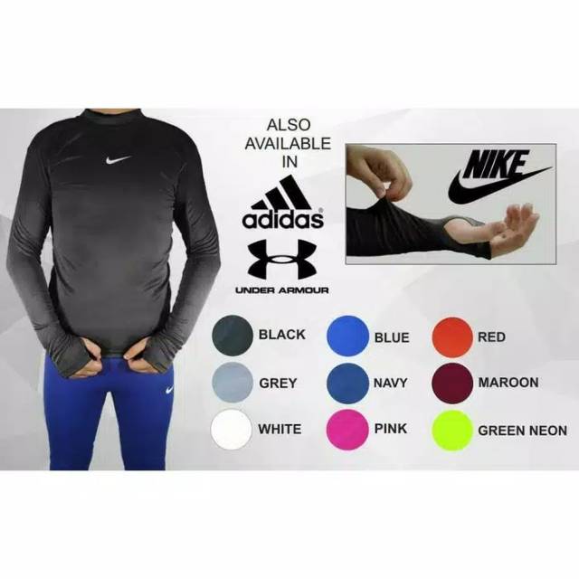 [COD] Baselayer Manset | Manset Baju Olahraga Unisex | Lapis Dalaman Baju Sport | Manset Lengan Panjang Fit