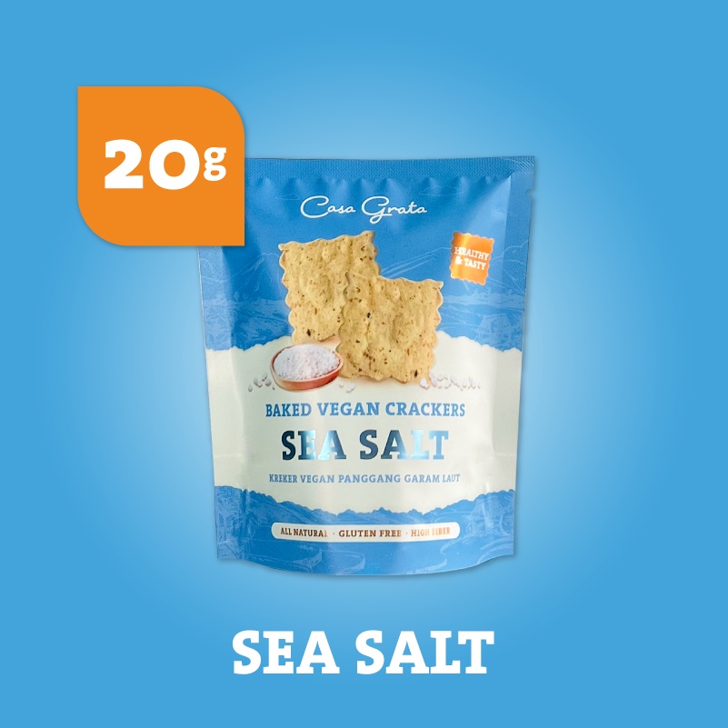 

Casa Grata Mini Sea Salt Crackers 20 gram - snack vegan / snack gluten free