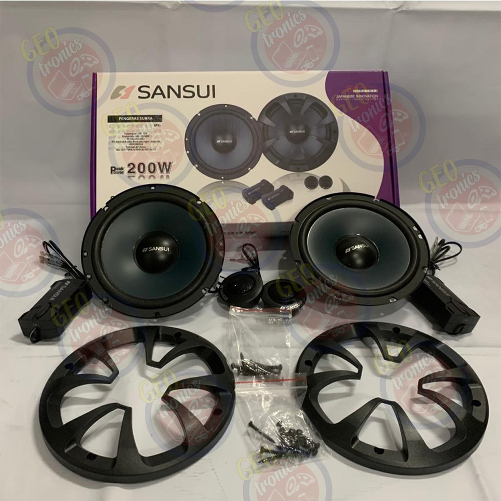 Speaker Split Mobil Sansui SS-EC6520 6.5 Inch 2-Way Component Speaker Tweeter Crossover Mid Bass Ori