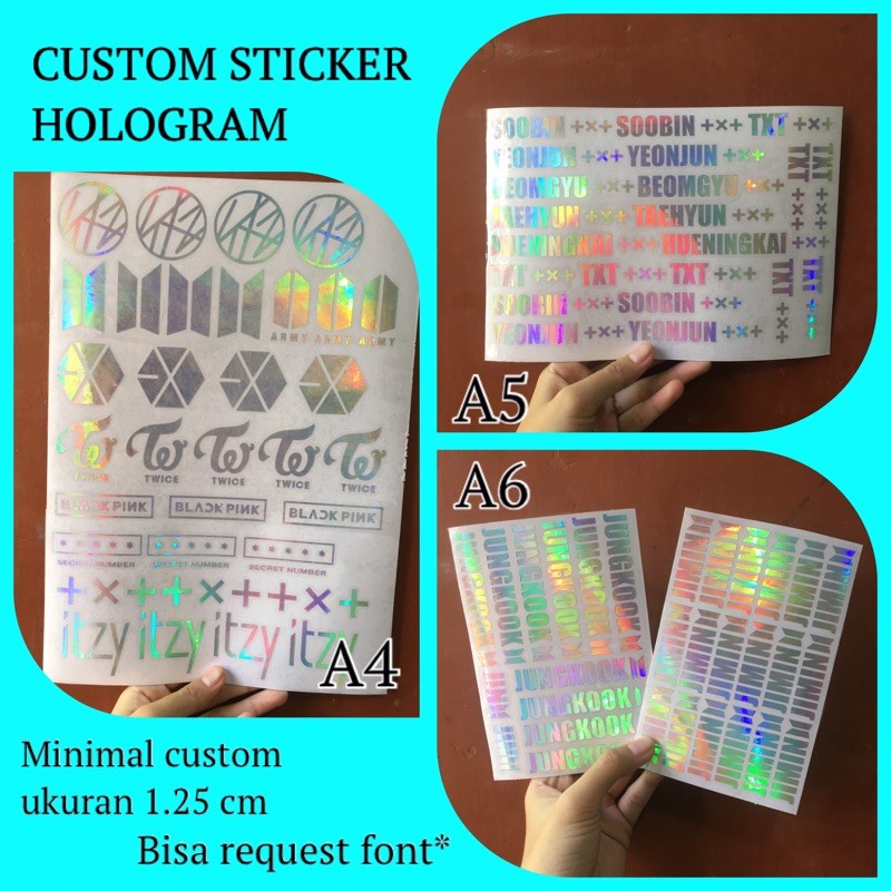 [kstuffind] CUSTOM STICKER HOLOGRAM MURAH KPOP NON KPOP STIKER HOLOGRAM HOLO STIKER CUSTOM