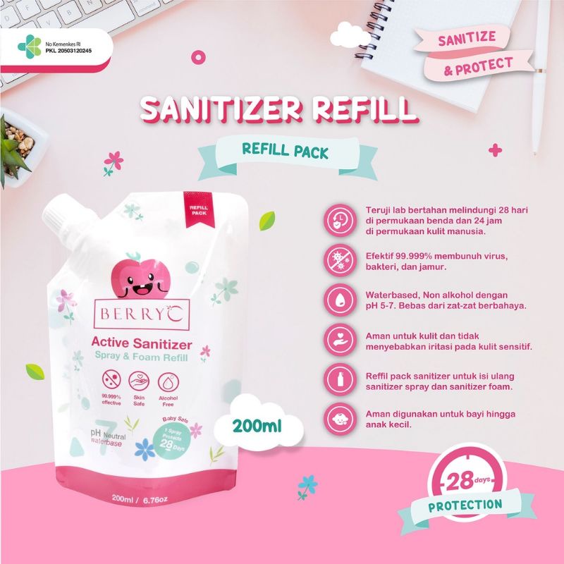 BerryC active sanitizer spray &amp; foam refill