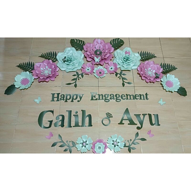 dekor paper flower bunga kertas lamaran akad dll