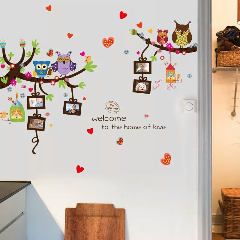 RELIZA WALLSTICKER OWL FRAME BINGKAI FOTO | WALL STICKER | STIKER DINDING SK9121