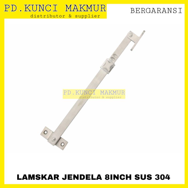 lamskar jendela 8 inch stainless sus 304 penahan jendela hak angin stainless
