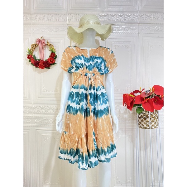 Daster ruffle serut / daster ruffle busui viral / daster serut rempel selutut-H Orange