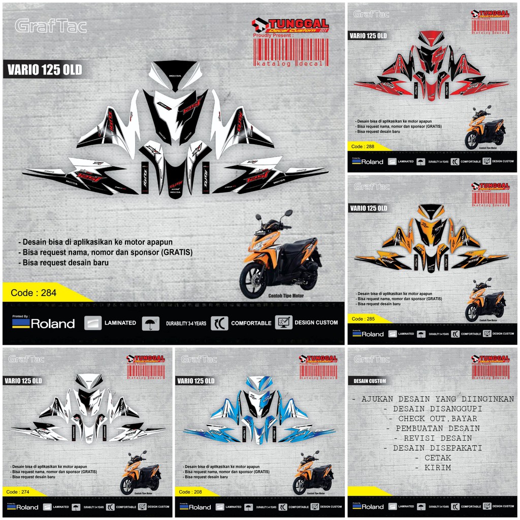 DECAL VARIO 125 OLD CLICK DESAIN BISA CUSTOM BEBAS