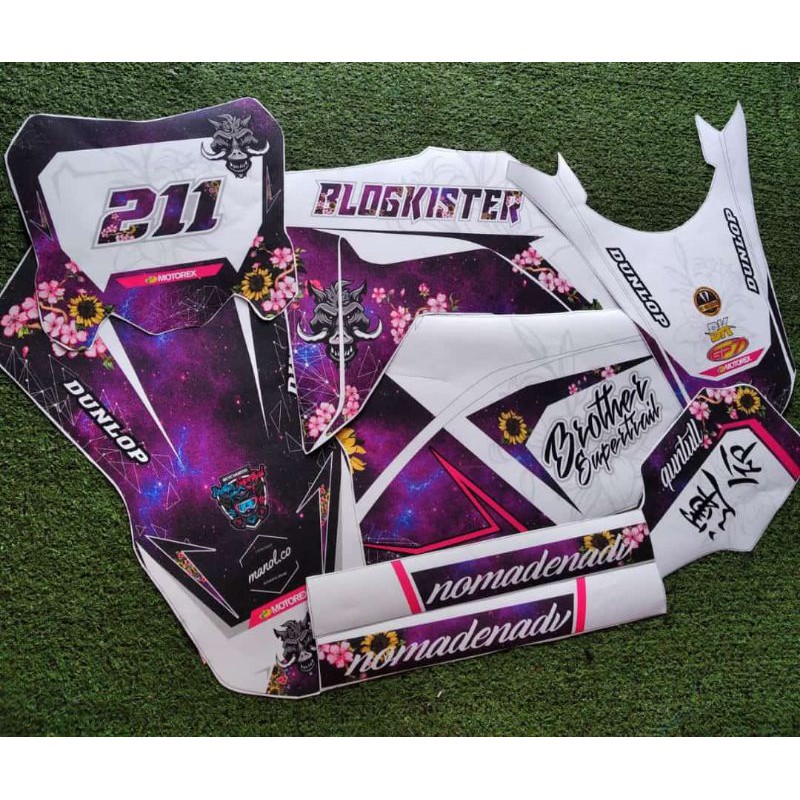 Decal sticker Honda CRF 150L Fullbody motif bunga kalem bebas design