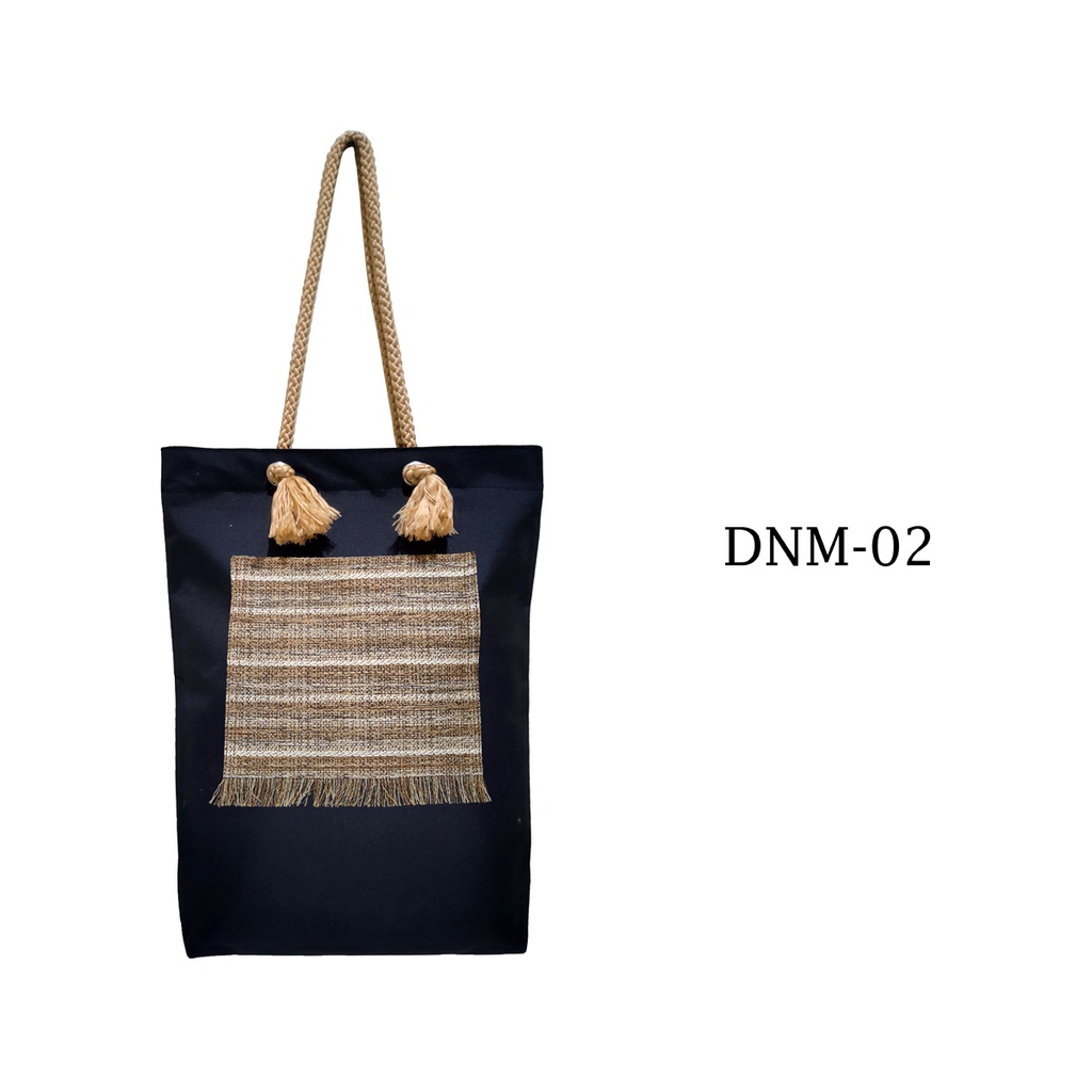 Tote Bag Tali Sumbu Kantong Depan Totebag Wanita 37x30x5cm Motif DNM-02