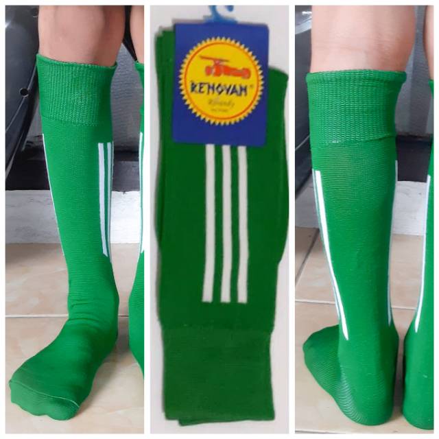 Kaos Kaki Futsal Anak Laki - Laki Hijau Strip Putih