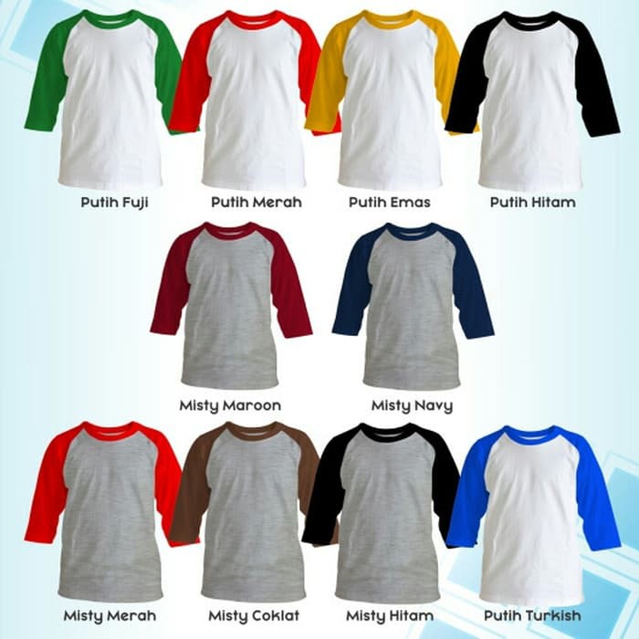 KAOS POLOS RAGLAN 20S COTTON COMBED SIZE XL