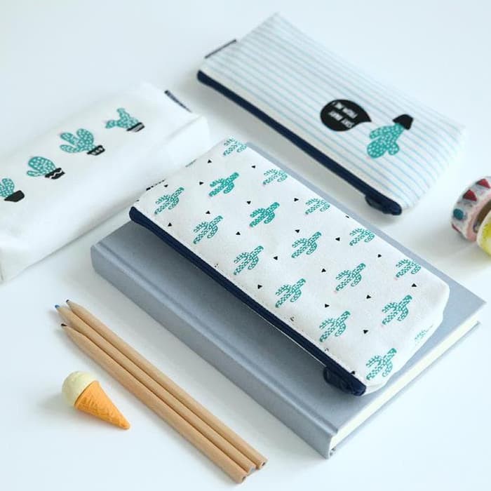 

Kotak Pensil Cute Kawaii Cactus - White