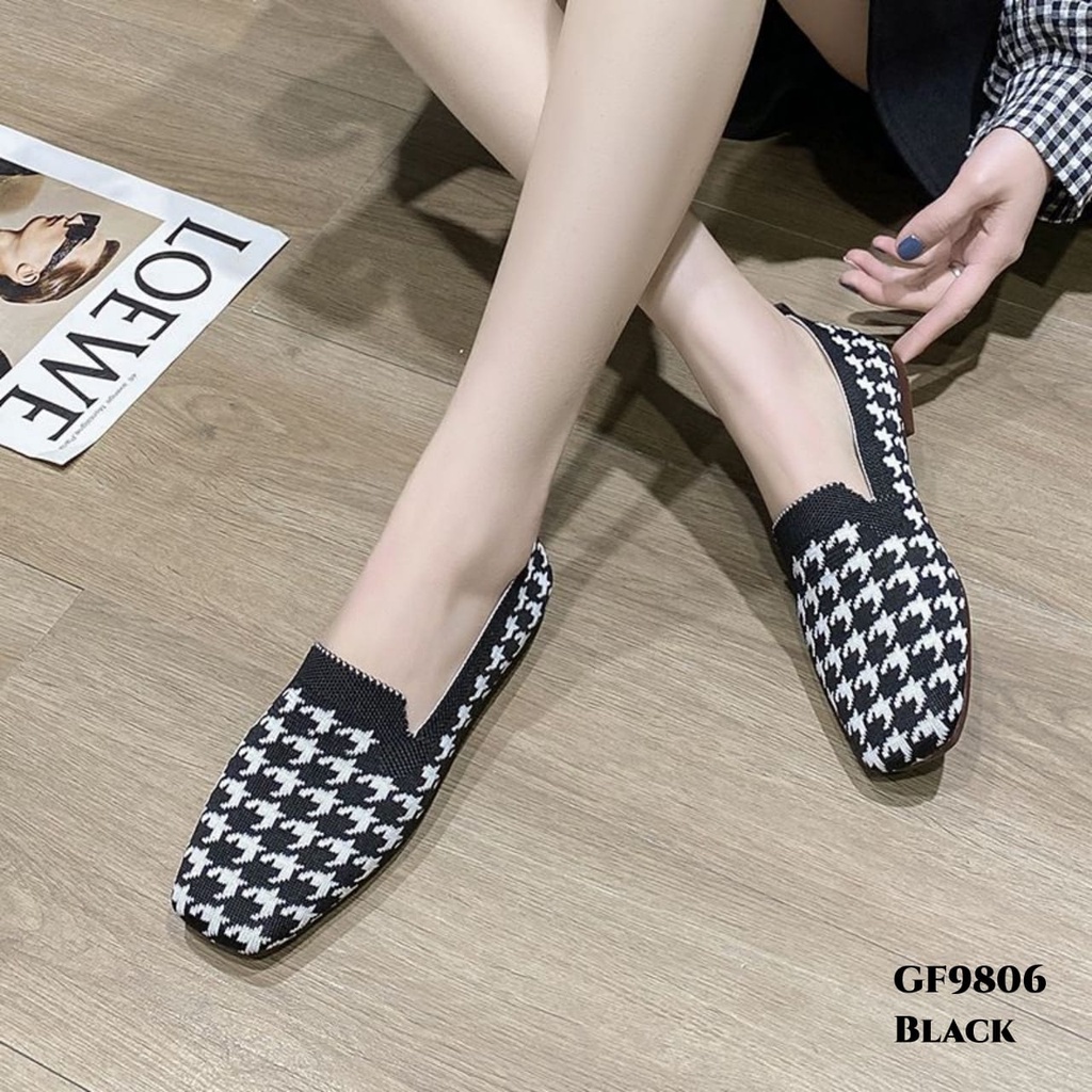 WYN SEPATU FLAT SHOES KNIT FABRIC CASUAL LADIES GF9806