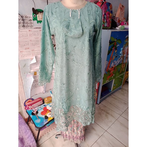COD KEBAYA TUNIK TULE TILE JUMBO TULLE TULLE SERAGAM KEBAYA BRIDESMAIDS KEBAYA WISUDA MINT UNGU TARO ABU-TULEBORDR-MIN/WARDAH
