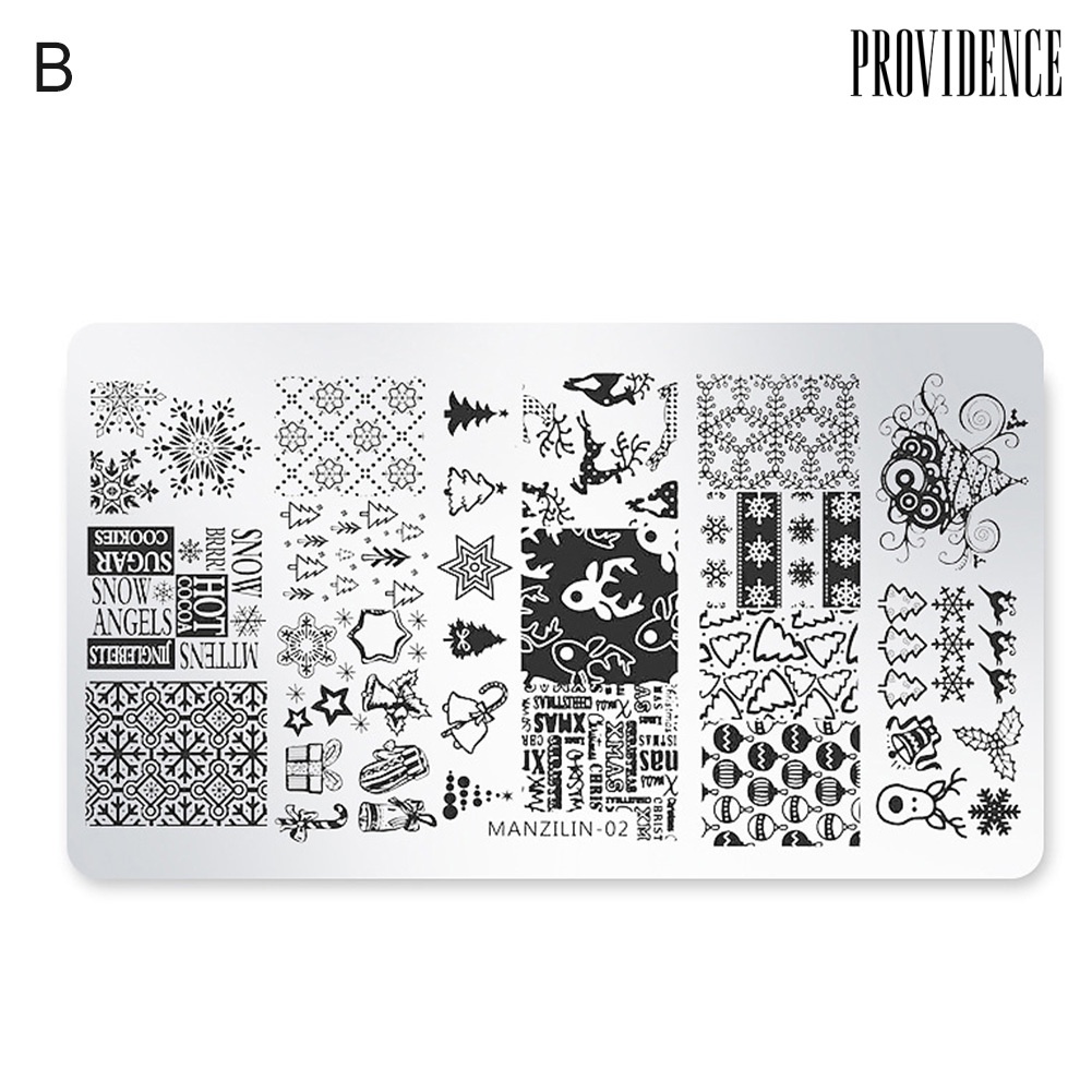 Providence Nail Art Christmas Snowflake Santa Snowman Print Image Stamping Template Plate