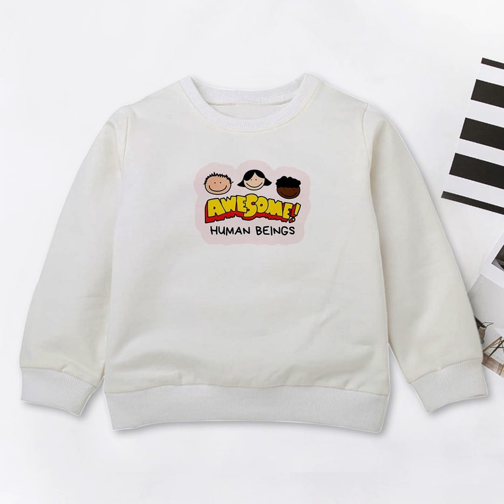 SWEATER ANAK  PAKAIAN ANAK AWESOME CREWNECK ANAK TEBAL HALUS - SWEATER ANAK PREMIUM