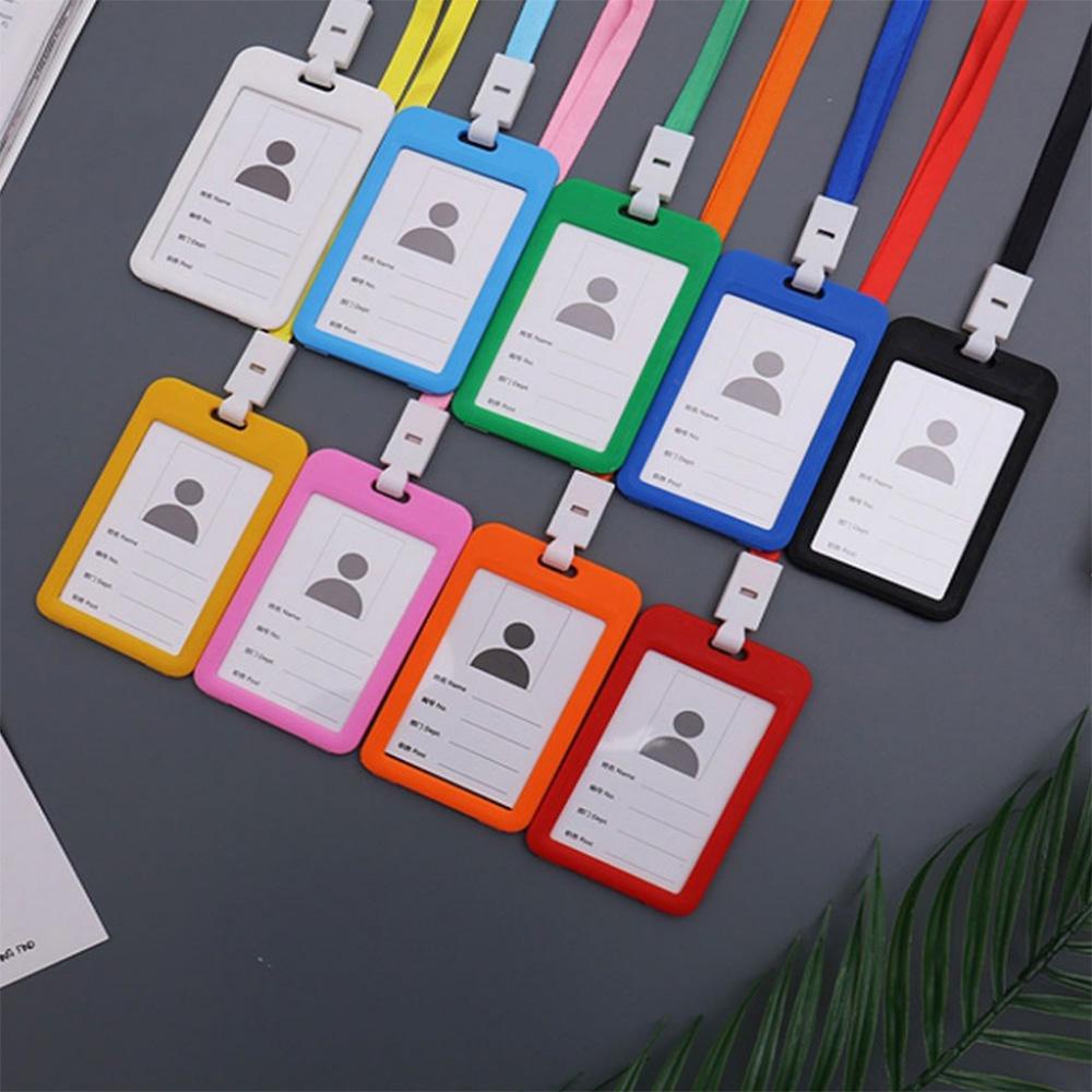 Lanfy ID Card Holder Dual Bening Serbaguna Kantor Sekolah Bisnis Pameran Lengan Kartu