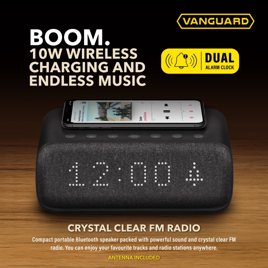BOOM - 10W WIRELESS CHARGING AND ENDLESS MUSIC - SPEAKER JAM MEJA ORI
