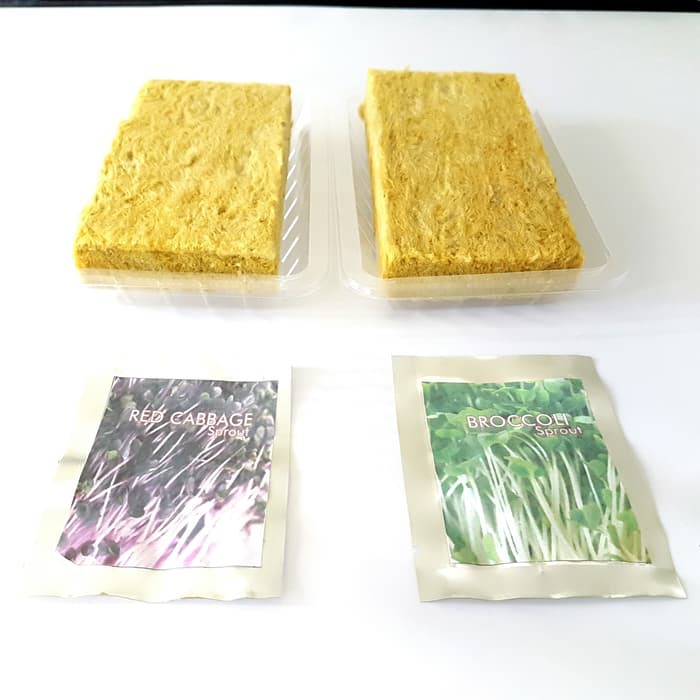 Dijual Starter Kit  Microgreens (paket benih bibit microgreens, rockwool) Berkualitas