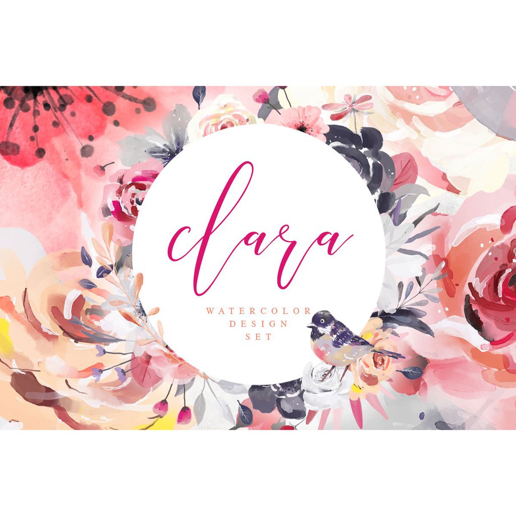 Clara Watercolor Design Set - JPEG Ultra HD