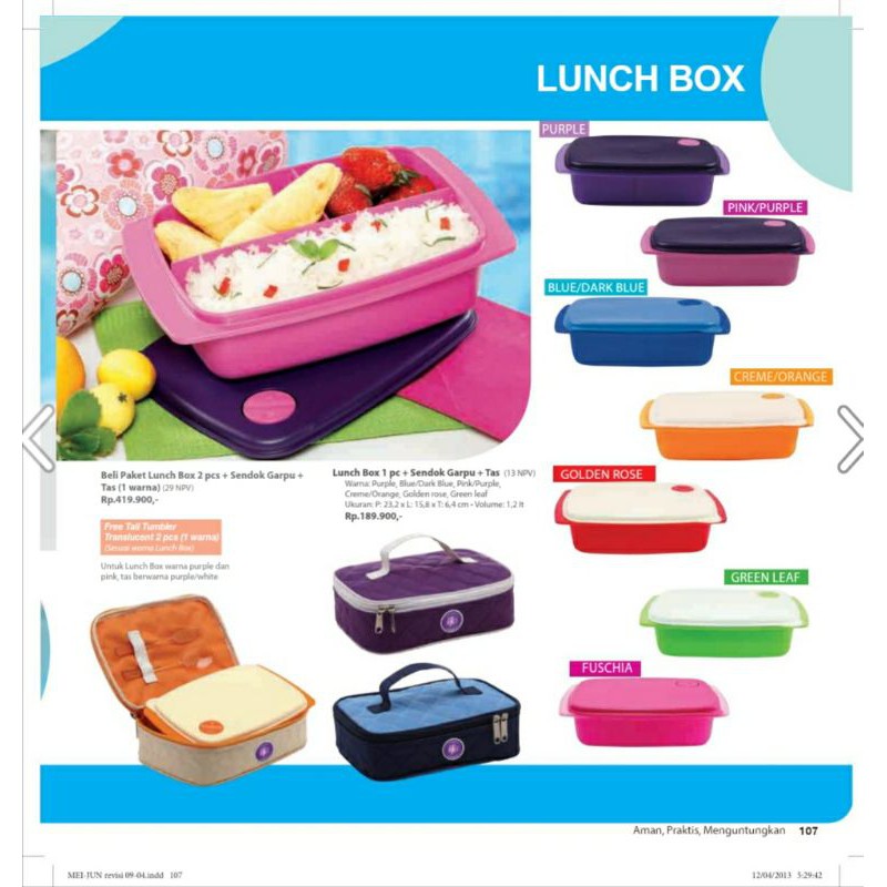 Lunch box +sendok+garpu+tas  ifa cookware / tempat makan set