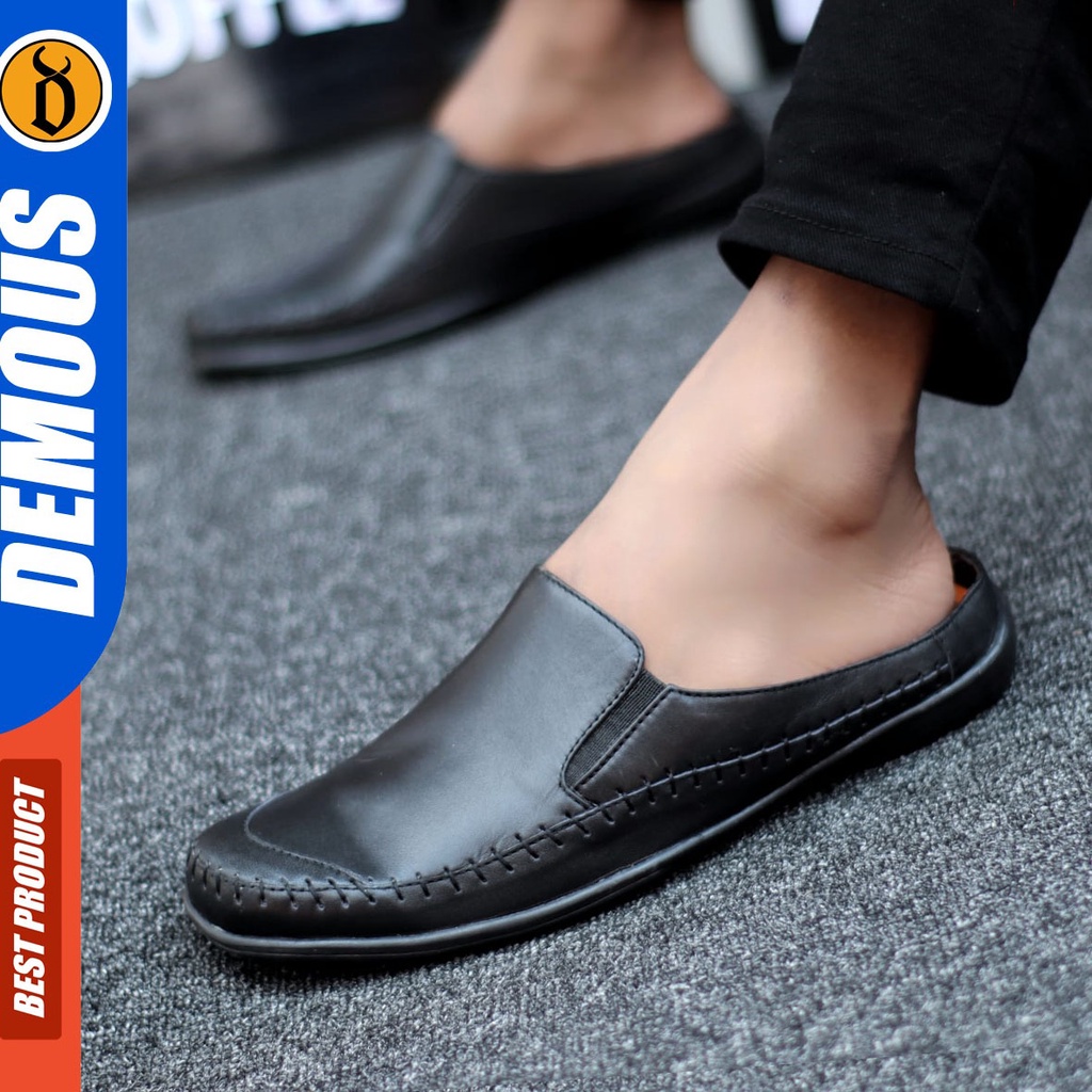 DEMOUS Begita - Sepatu Sandal Bustong Pria Casual Kulit Asli Original