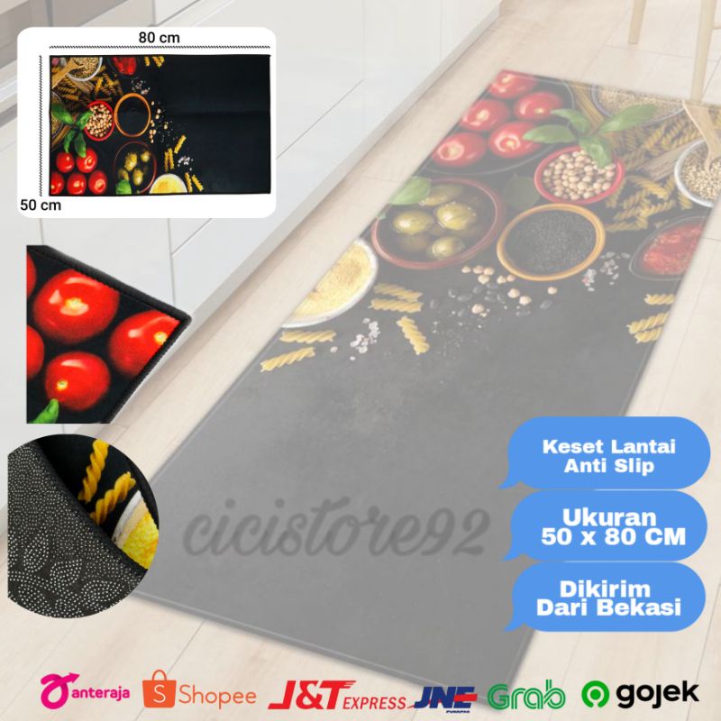 Keset Dapur Anti-slip Living Room Kitchen Balcony Rug 50x80cm