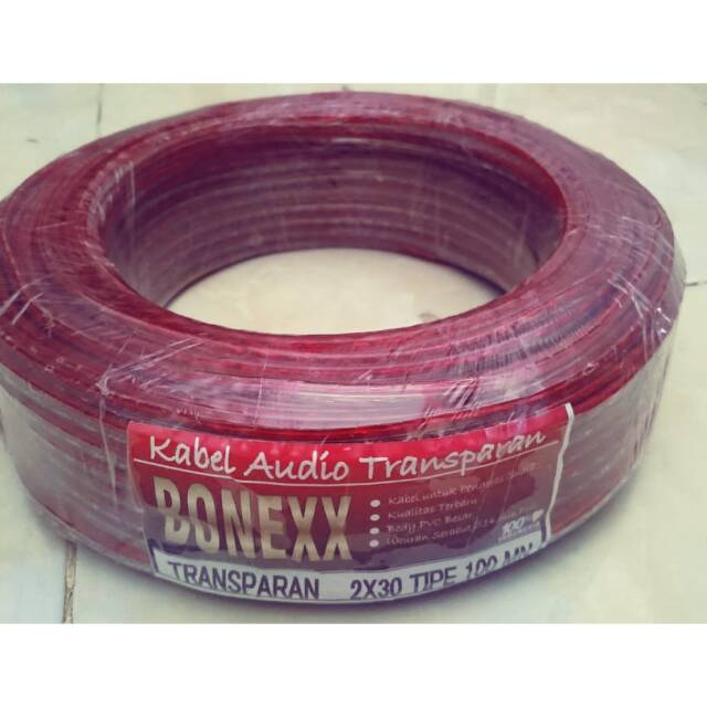 Kabel listrik audio transparan serabut 2 x 30 eceran harga per meter