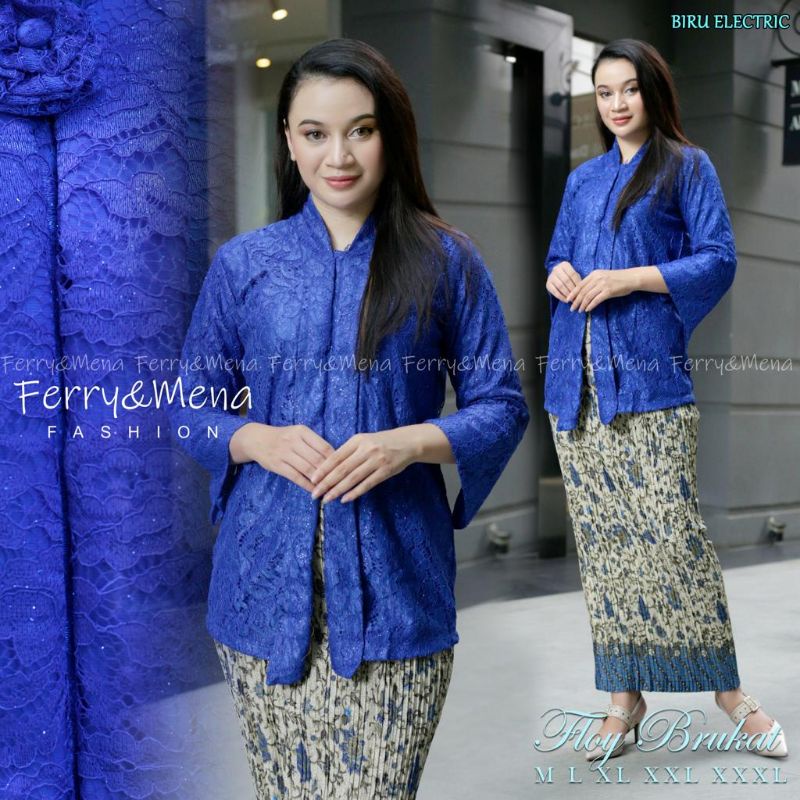 Produk original setelan kebaya floy brukat//kebaya wisuda//kebaya pesta//kebaya perpisahan//kebaya brukat modern