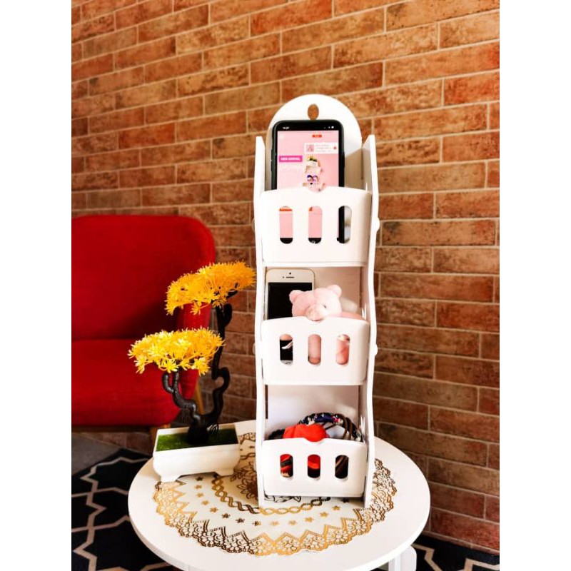 Storage Decorative Rack Shabby chic rak gantung kosmetik hp remote dll