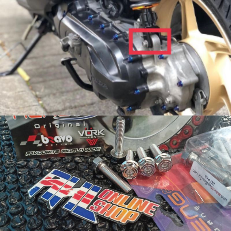 baut shock 2kunci baut shock belakang matic beat scoopy vario pcx nmax aerox genio fazzio dll