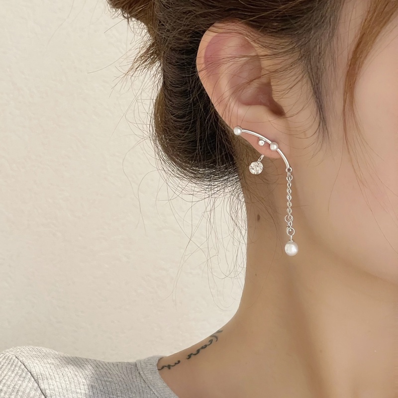 Anting Berpohon Mutiara Wanita Korea Berbentuk T fashion vintage