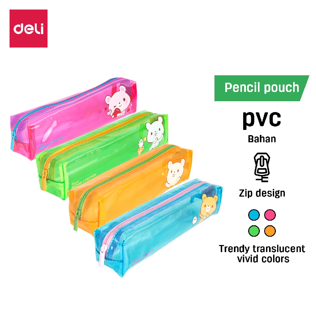 Deli kotak  tempat  pensil  4 Warna bahan oxford tahan lama  Deli kotak  tempat  pensil  4 Warna bahan oxford tahan lama