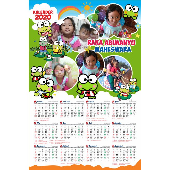 

Kalender Dinding 1 Tahunan (12 bulan) + Klip Seng Minim order 10 pcs Custom Foto