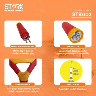 Jual Stark Raket Nyamuk STK-002 ( 3 IN 1 ) | Shopee Indonesia