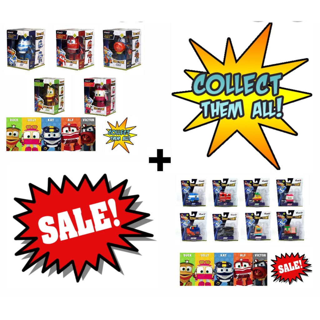 Robot Trains Transforming & Diecast Full Set Mainan Anak Original