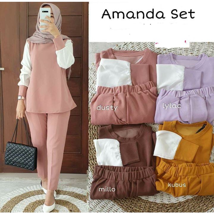 Setelan Wanita Amanda Set Model Terbaru