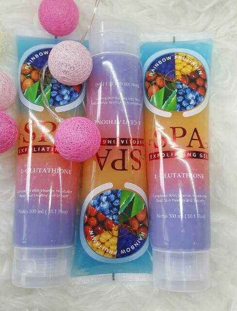 SYB RAINBOW FRUITAMIN SPA EXFOLIATING - GEL PENGANGKAT DAKI PEMUTIH KULIT PALING CEPAT