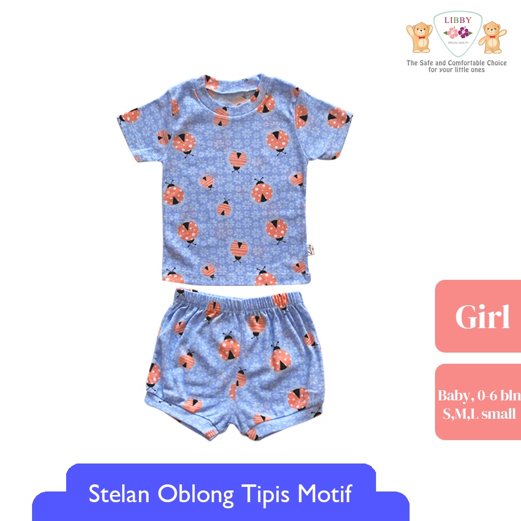 LIBBY Stelan Oblong Tipis Series Girl Picnic In The Garden (1 Stel) Motif Mix