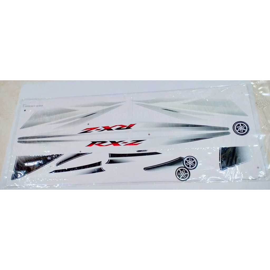 STIKER. STRIPING BODY YAMAHA RXZ BARU. RX Z CATALYZER WARNA HITAM ( KODE RXZ 12 BLACK )