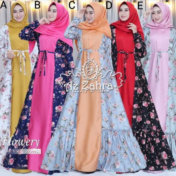 Gamis FLOWERY Original by AZZAHRA