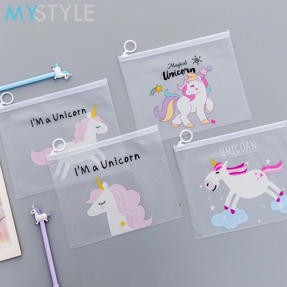 KOTAK PENSIL UNICORN TRANSPARAN PENCIL CASE TEMPAT PENSIL ANAK MURAH