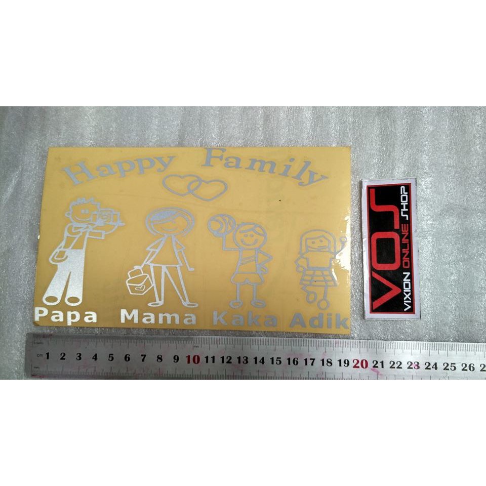 

STIKER HAPPY FAMILY SILVER METALIC 19.5 CM x 11.5