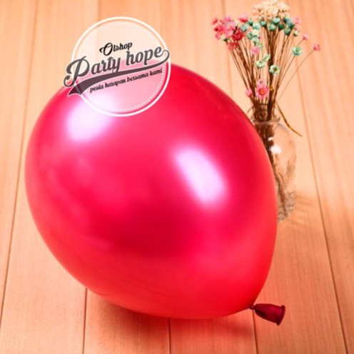 balon latex metalik merah / balon warna  / balon metalic