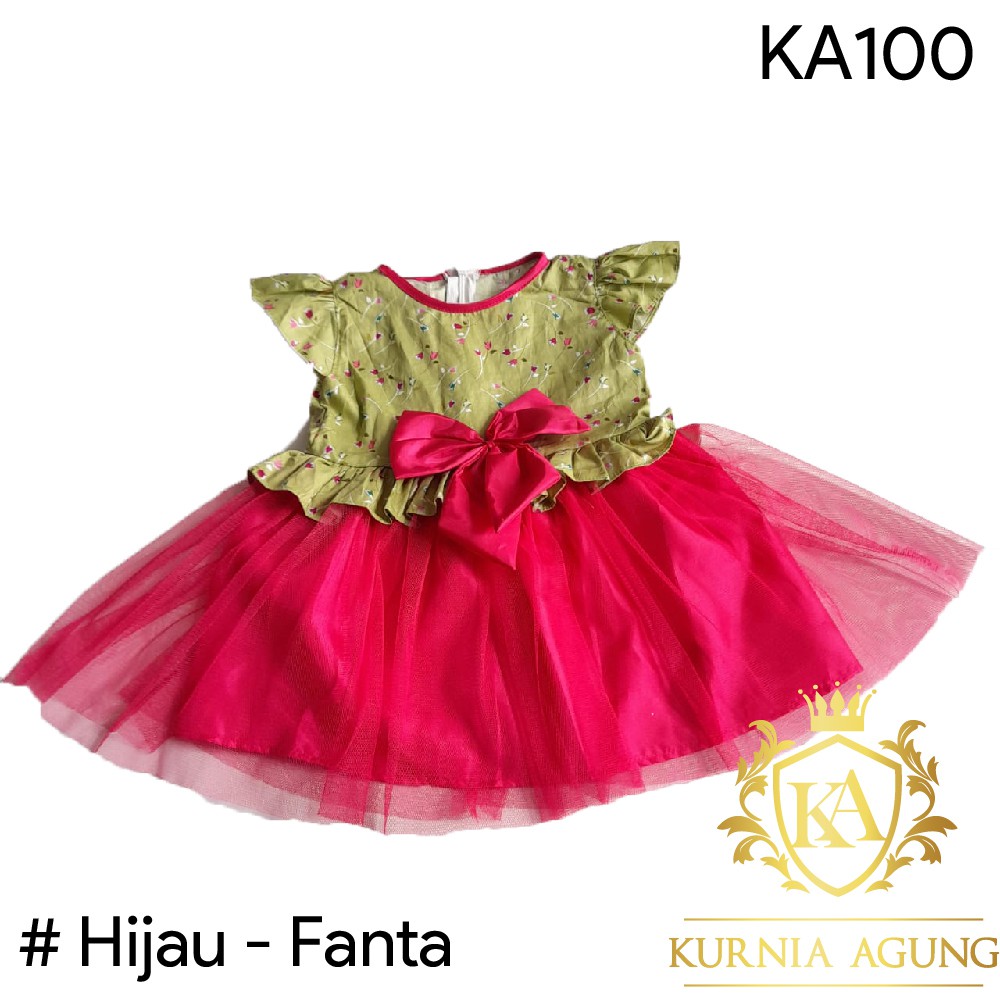 Baju Bayi Perempuan Gaun Balita Dress Bayi 0- 18 bulan Dress Princess Ulang Tahun Pesta Murah KA100