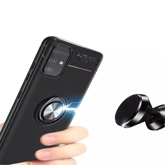 Autofocus Magnetic Ring Case for Samsung Galaxy A51 Invisible Case Auto Focus iRing - Hitam
