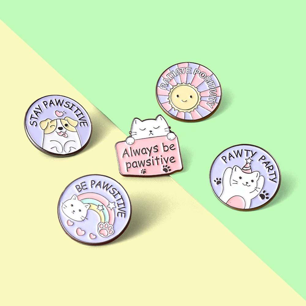 Mxbeauty Kucing Bros Ransel Kartun Perhiasan Aksesoris Kucing Lucu Kerah Bros Lencana Pin Enamel Pin