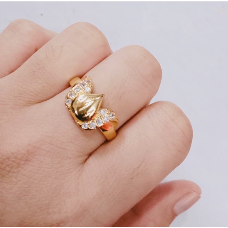 [tiara] cincin wanita /cincin kotak dobel /cincin lapis emas /replika emas/perhiasan pengganti emas