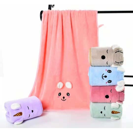 Handuk mandi bayi bahan halus dan lembut motif karakter lucu 100 x 50 cm 1 PCS