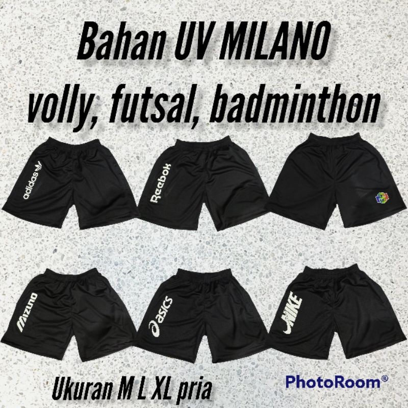 CELANA KOLOR POLOS PRIA OLAHRAGA LARI BADMINTHON VOLLY VOLI FUTSAL SEPAKBOLA BAHAN MILANO